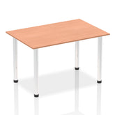 Impulse 1400mm Straight Table Beech Top Chrome Post Leg I003588 DD